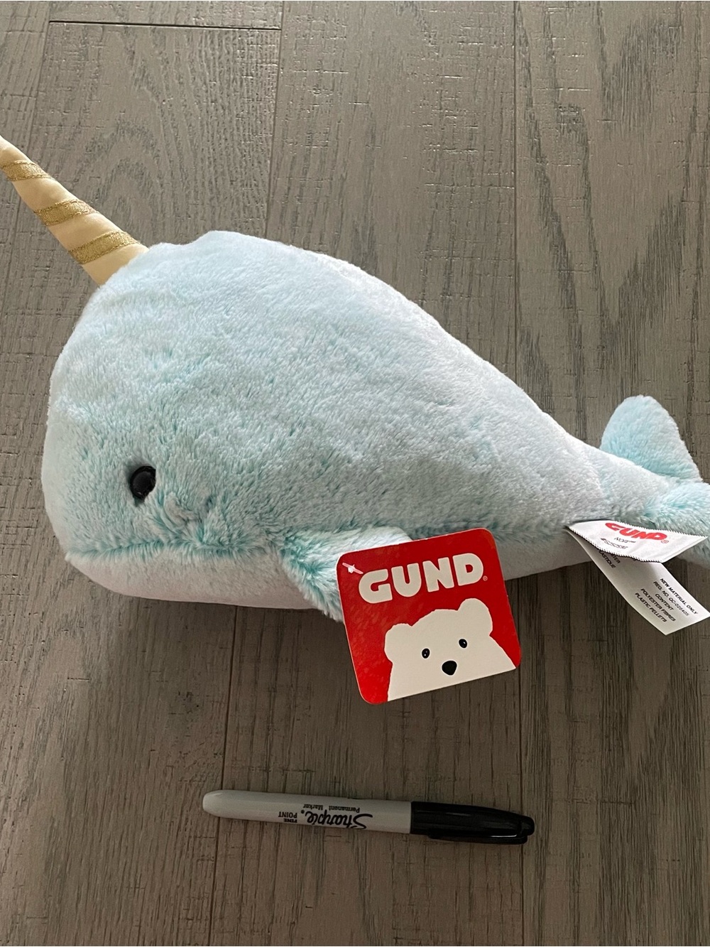 NWT Gund Nori the blue narwhal plush